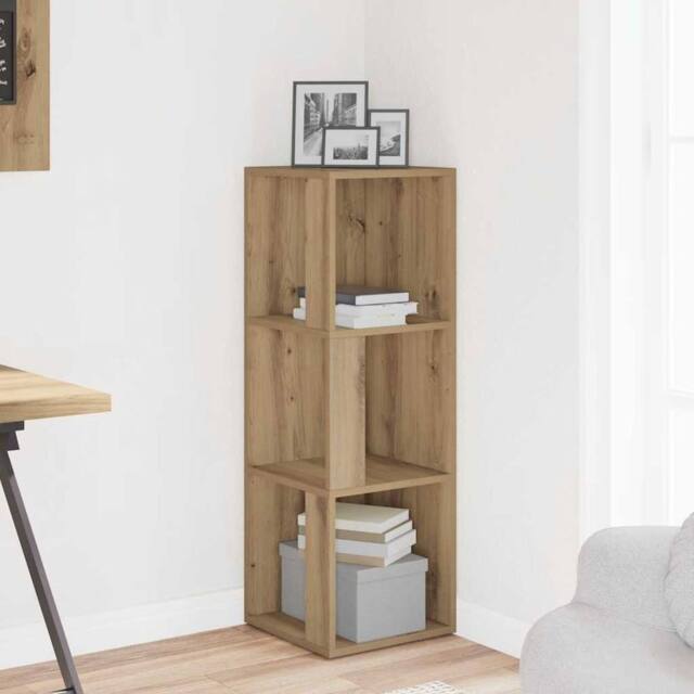 Berkfield Home Classic Corner Cabinet Artisan Oak 33x33x100 cm Engineered Wood in Brown - Size: 33 x 33 x 100 cm - image 1