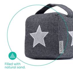 LIVIVO Weighted Door Stopper Star Fabric Door Stop Cube Grey White Door Stop for Indoor Doors Decorative Design - thumbnail 4