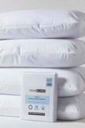 Homescapes Waterproof Pillow Protectors King Size, Pack of 4 in White - thumbnail 1