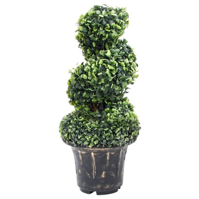 Berkfield Home Artificial Boxwood Spiral Plant with Pot Green 59 cm - image 1