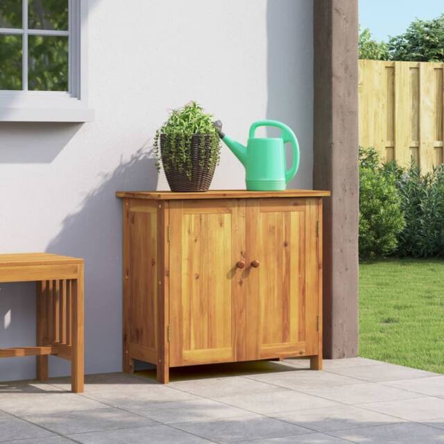 Berkfield Home Garden Cabinet 75x35x70 cm Solid Wood Acacia in Brown - Size: 75 x 35 x 70 cm - image 1
