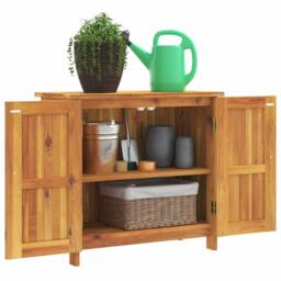Berkfield Home Garden Cabinet 75x35x70 cm Solid Wood Acacia in Brown - Size: 75 x 35 x 70 cm - thumbnail 6