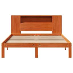 Berkfield Home Decorative Bookcase Bed without Mattress Wax Brown 140x200cm Soli - Size: 140x200 cm - thumbnail 4