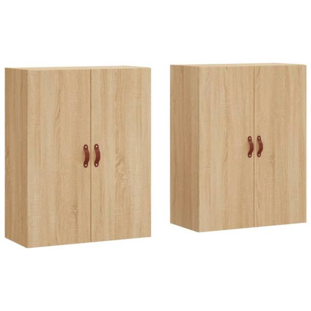 Berkfield Home Wall Mounted Cabinets 2 pcs Sonoma Oak 69.5x34x90 cm in Light Tan - image 1