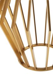 Orsina Elegant Black & Gold Round Side Table, Stylish Black Glass Topped Round Table for Livingrooms & Bedrooms - thumbnail 4