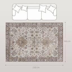 VOGREX Flannel Non-Slip Washable Rug for Living Room - Size: 160 cm x 230 cm - thumbnail 2