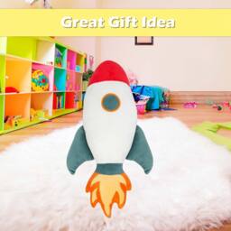 VFM e-Store Wall Decoration Plush Rocket Plush Gift Idea 51cm x 25cm White X 1 - Size: 51 cm x 25 cm - thumbnail 3