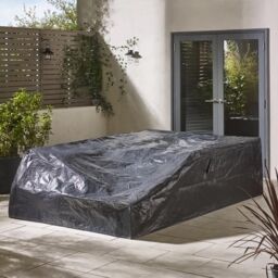 FurnitureboxUK Dubai 6 Seater Outdoor Corner Sofa with Wood-Effect Tables in Off-White - thumbnail 7