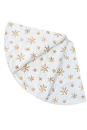Neel Blue Velvet Christmas Tree Skirt Round Xmas Tree Base Mat - 1 metre in Gold - thumbnail 5