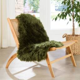 Native Natural Olive Green Sheepskin Rug XXL - Size: 60 cm x 120 cm - thumbnail 2