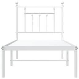 Berkfield Home Metal Bed Frame with Headboard White 75x190 cm Small Single - thumbnail 6