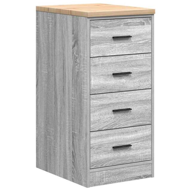 Berkfield Home Garage Storage Cabinet Grey Sonoma 40x51x85 cm Solid Wood Pine - Size: 40 x 51 x 85 cm - image 1