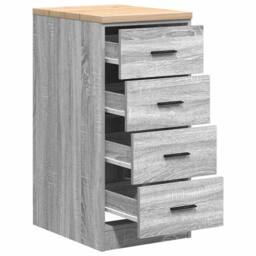 Berkfield Home Garage Storage Cabinet Grey Sonoma 40x51x85 cm Solid Wood Pine - Size: 40 x 51 x 85 cm - thumbnail 5
