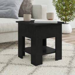 Berkfield Home Coffee Table Black 40x40x42 cm Engineered Wood - Size: 40 x 40 x 42 cm - thumbnail 1