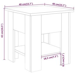 Berkfield Home Coffee Table Black 40x40x42 cm Engineered Wood - Size: 40 x 40 x 42 cm - thumbnail 6