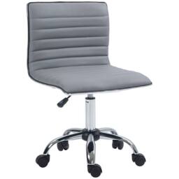 STILVORA Light Grey Faux Leather Office Chair with Castor Wheels - thumbnail 5
