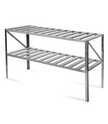 Primrose Traditional 2 Tier Greenhouse Staging Shelf Workbench in Silver 126cm - Size: 1200mm x 500mm - thumbnail 2