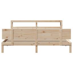 Berkfield Home Bed Frame with Headboard without Mattress 200x200 cm in Light Oak - thumbnail 4