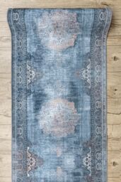 RugsX Anti-Slip Lotus Runner in Grey - Size: 120 cm x 470 cm - thumbnail 4