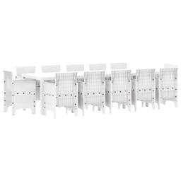 Berkfield Home 13 Piece Garden Dining Set with Cushions White Poly Rattan - thumbnail 1