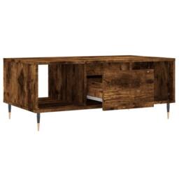 Berkfield Home Modern Coffee Table Smoked Oak 90x50x36.5 cm Engineered Wood in Brown - thumbnail 6