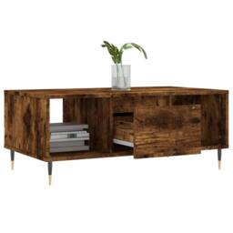 Berkfield Home Modern Coffee Table Smoked Oak 90x50x36.5 cm Engineered Wood in Brown - thumbnail 4