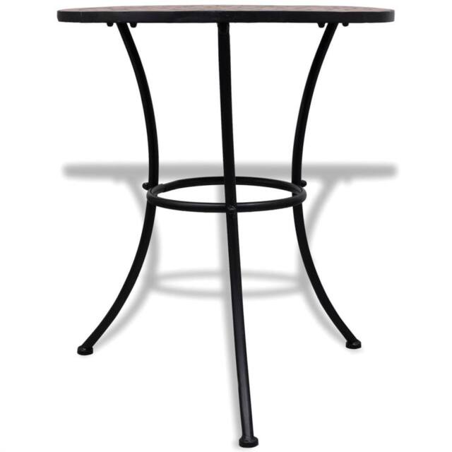 Berkfield Home Bistro Table Terracotta 60 cm Mosaic in Brown - image 1