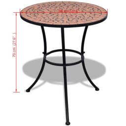 Berkfield Home Bistro Table Terracotta 60 cm Mosaic in Brown - thumbnail 5