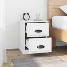 Berkfield Home Bedside Cabinet White 39x39x47.5 cm Engineered Wood - thumbnail 3