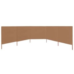 Berkfield Home 5-panel Wind Screen Fabric 600x160 cm Taupe in Beige - thumbnail 3