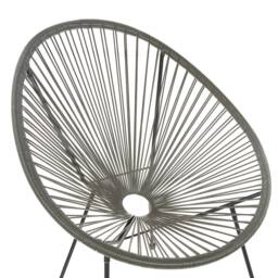 Wyld and Coco Two Seat Papasan Chairs Set Dark Grey PE Rattan Powder Coat Steel - thumbnail 7