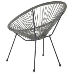 Wyld and Coco Two Seat Papasan Chairs Set Dark Grey PE Rattan Powder Coat Steel - thumbnail 6