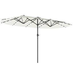 OUTSUNNY 4.4m Double-Sided Sun Umbrella Patio Parasol Solar in White - thumbnail 2