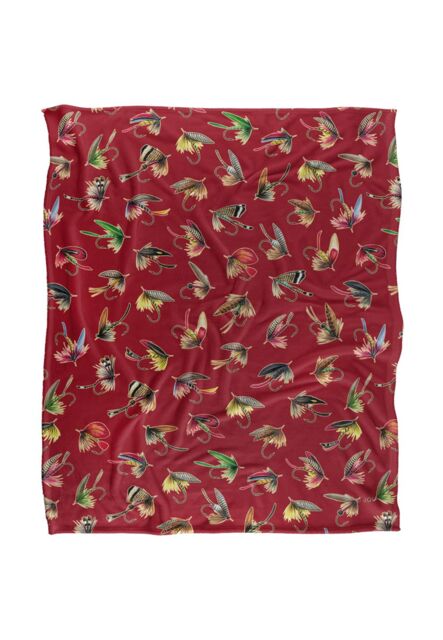 JQ Licensing Fly Fishing Lures Pattern Silky Touch Super Soft Throw Blanket 152 X 127 cm in White - image 1