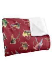 JQ Licensing Fly Fishing Lures Pattern Silky Touch Super Soft Throw Blanket 152 X 127 cm in White - thumbnail 3