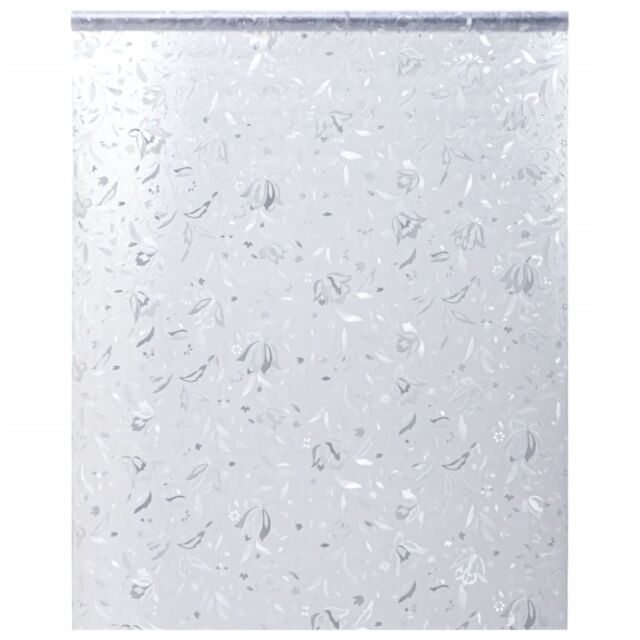 Berkfield Home Window Film Frosted Flowers Pattern 60x500 cm PVC in Black