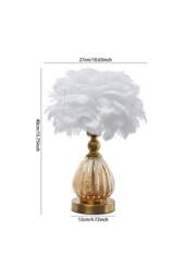 Living and Home Glass & Iron Table Lamp with 12W Bulb in Gold - thumbnail 6