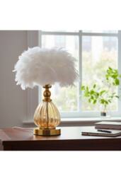 Living and Home Glass & Iron Table Lamp with 12W Bulb in Gold - thumbnail 4