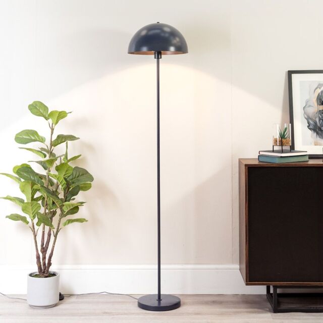 ValueLights Stassi Mushroom Dome Metal Freestanding Floor Lamp Light in Navy - image 1
