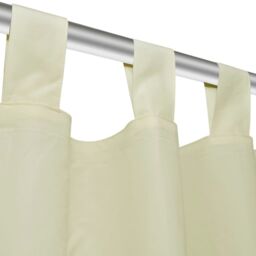 Berkfield Home 2 pcs Cream Micro-Satin Curtains with Loops 140 x 245 cm - thumbnail 4