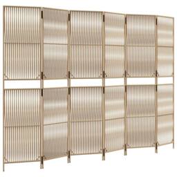 Berkfield Home Room Divider 6 Panels Beige Poly Rattan
