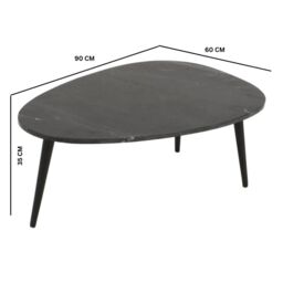 IH Design Tilden Coffee Table With Black Marble Top & Metal Legs in White - thumbnail 5