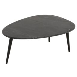 IH Design Tilden Coffee Table With Black Marble Top & Metal Legs in White - thumbnail 3
