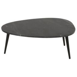 IH Design Tilden Coffee Table With Black Marble Top & Metal Legs in White - thumbnail 4