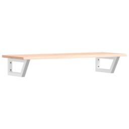 Berkfield Home Basin Shelf Wall Mounted Steel & Solid Wood Oak in Light Oak - thumbnail 1