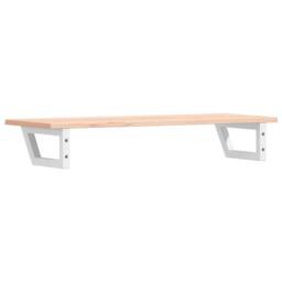 Berkfield Home Basin Shelf Wall Mounted Steel & Solid Wood Oak in Light Oak - thumbnail 6