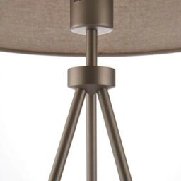 Loops Modern Tripod Table Lamp Nickel & Grey Shade Slim Metal Leg Bedside Desk Light in Metallics - thumbnail 4