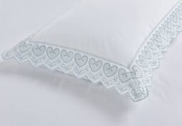 Rapport Home Elise Embroidered Floral Polyester Duvet Cover Set with Pillowcase in White - Size: Super King - thumbnail 2