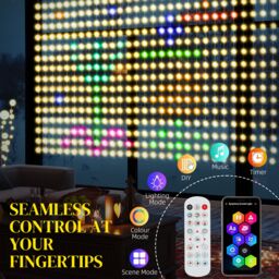 HOMCOM Smart LED Curtain, Dynamic DIY Fairy Lights, 3x3(m) in Clear - thumbnail 6