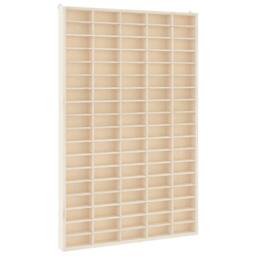 Berkfield Home Wall Display Cabinet with 90 Compartments 50.5x4.5x79 cm in Natural - thumbnail 1